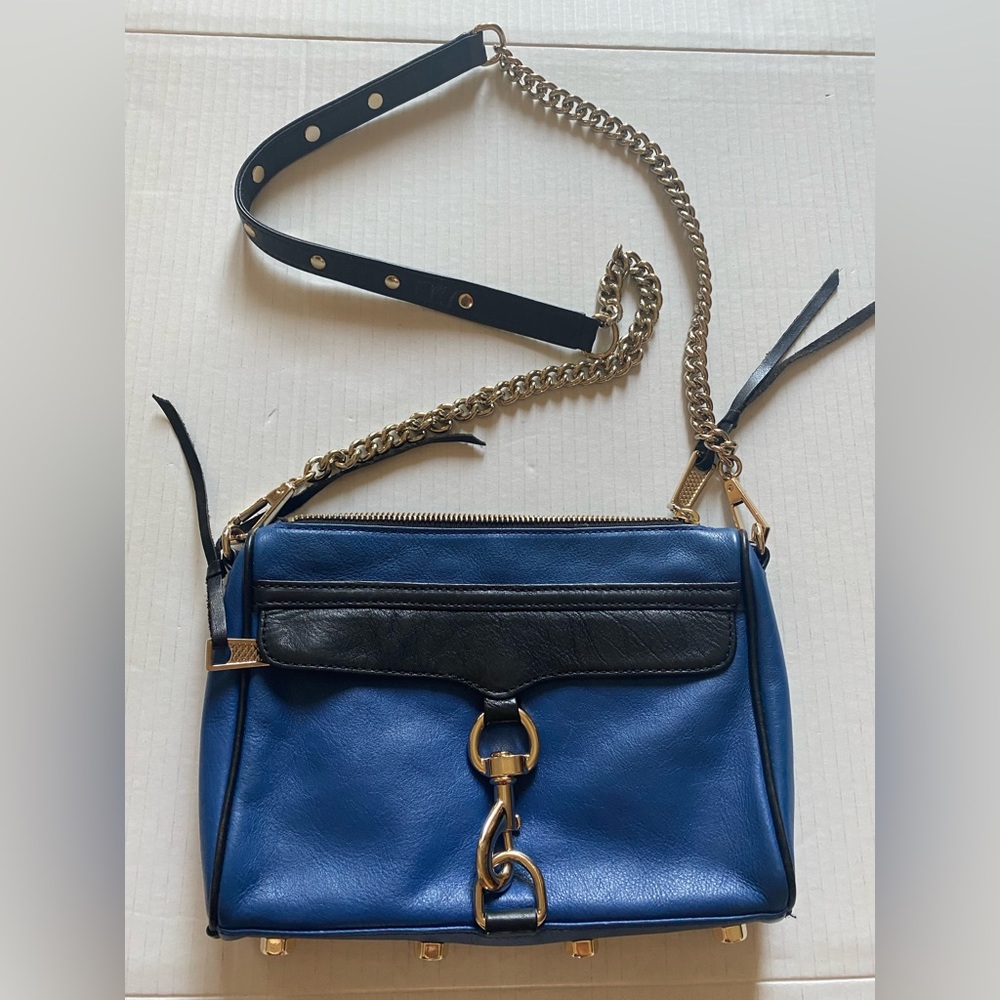 Rebecca Minkoff  Gold Chain Crossbody Bag Purse With Studded Sling Bag